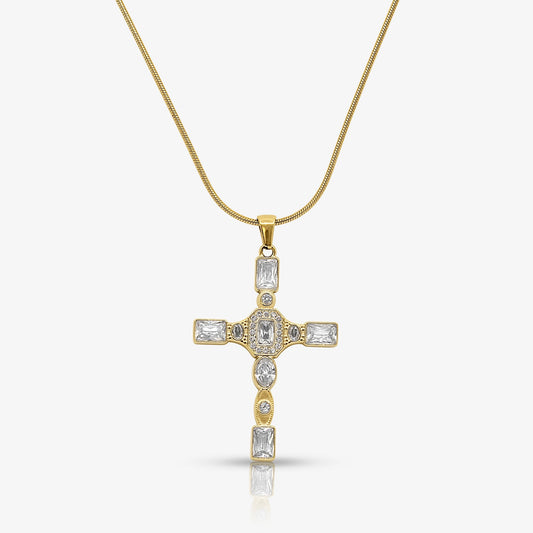 Gem Up Cross Necklace - EVRYJEWELS