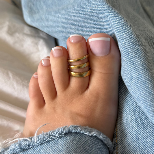 Bare Glow 3-Piece Toe Rings Set - EVRYJEWELS