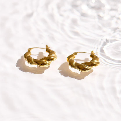 Chunky Twisted Hoop Earrings - EVRYJEWELS