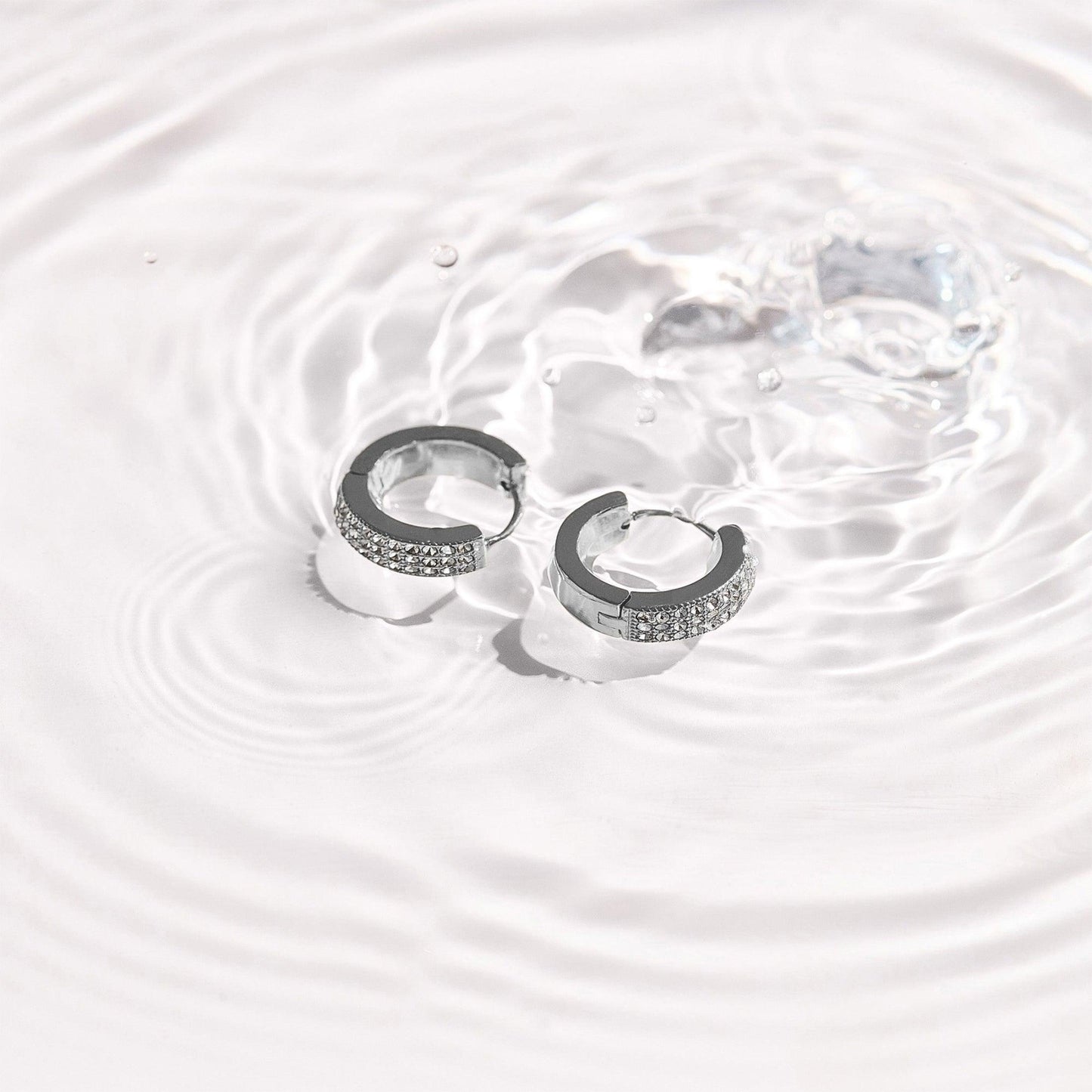 Pavé Crystal Huggie Hoop Earrings - EVRYJEWELS
