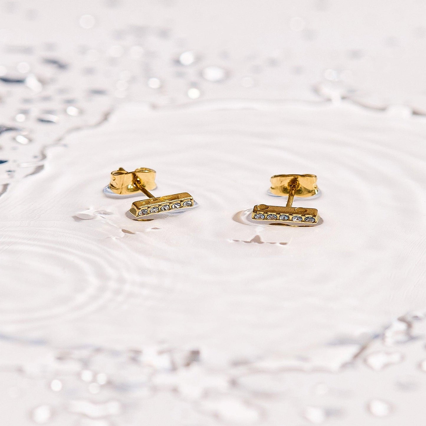Crystal Bar Stud Earrings - EVRYJEWELS