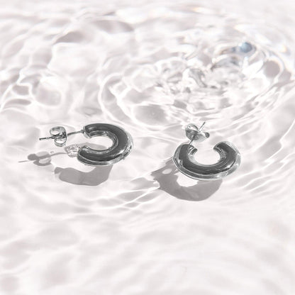 Chunky Curved Hoop Earrings - EVRYJEWELS