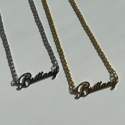 Custom/Personalized Nameplate Curb Necklace - EVRYJEWELS
