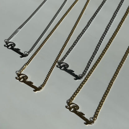 Custom/Personalized Nameplate Curb Necklace - EVRYJEWELS