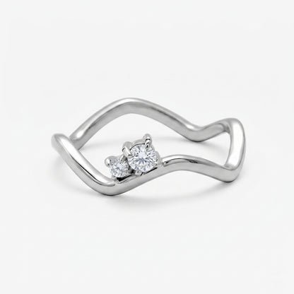 Shimmer Wave Pinky Ring - EVRYJEWELS