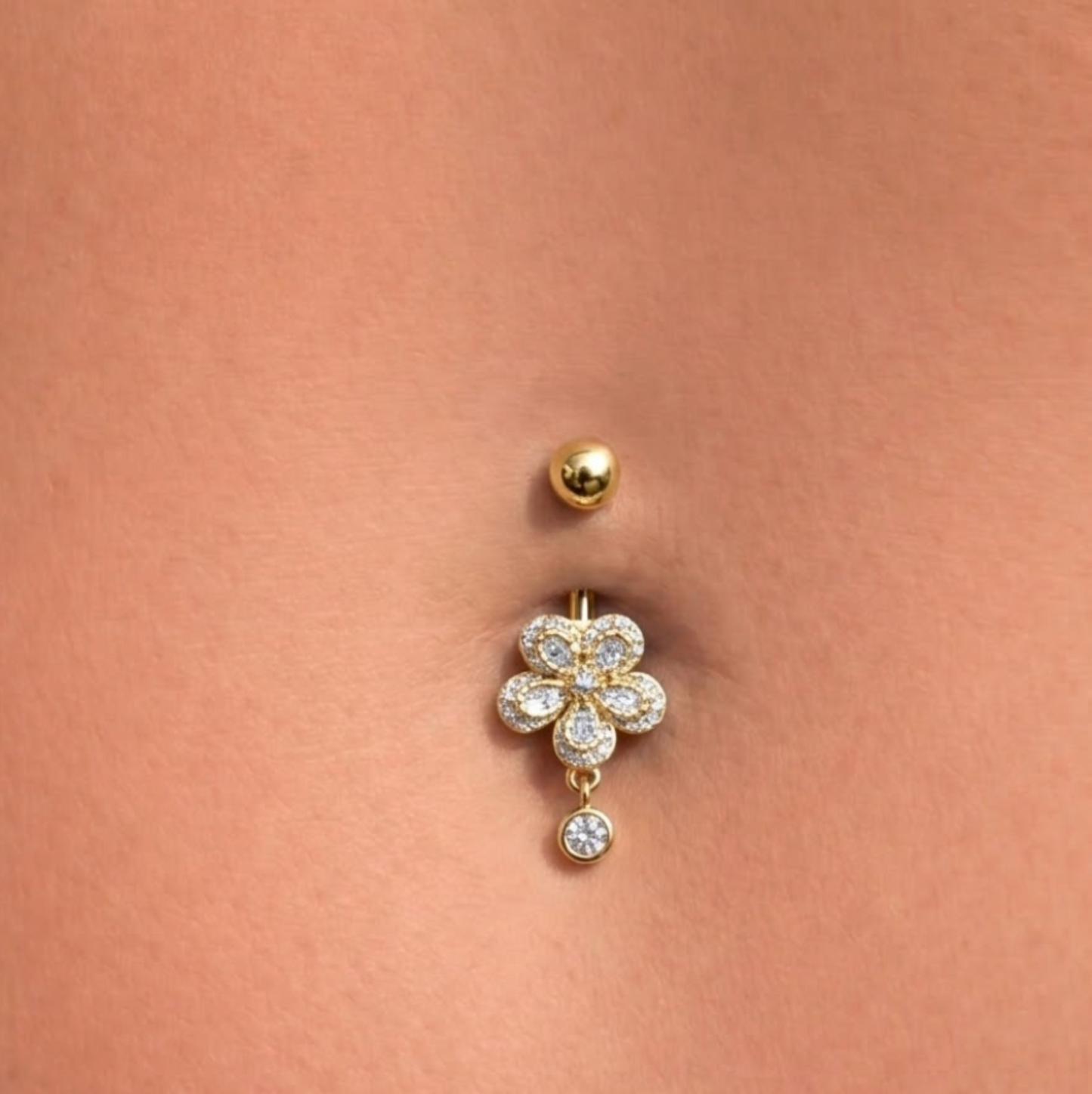 Flower Kiss Belly Ring - EVRYJEWELS