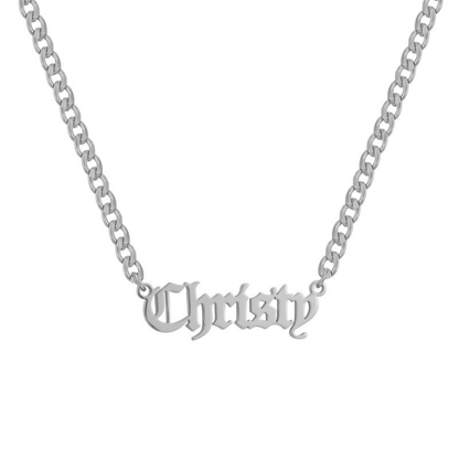 Custom/Personalized Nameplate Curb Necklace - EVRYJEWELS